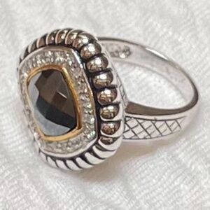 Sterling Silver and Square Topaz Ring (6)